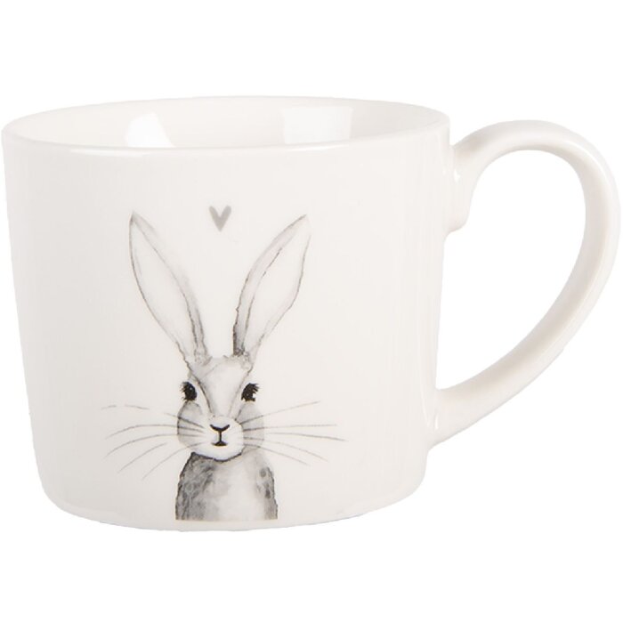 Tazza Clayre & Eef RUBMU 12x8x7 cm Bianca e Grigia