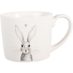 Tazza Clayre & Eef RUBMU 12x8x7 cm Bianca e Grigia