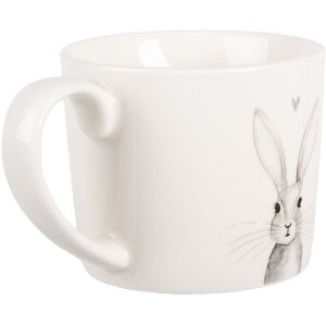 Tazza Clayre & Eef RUBMU 12x8x7 cm Bianca e Grigia