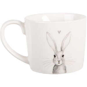 Tazza Clayre & Eef RUBMU 12x8x7 cm Bianca e Grigia