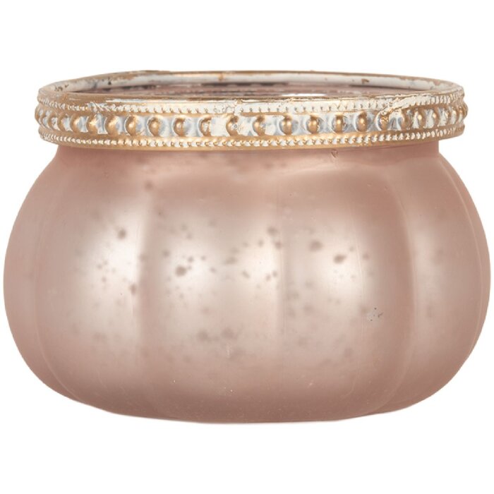 Portacandele Clayre & Eef 6GL5213 Rosa Ø 9x6 cm