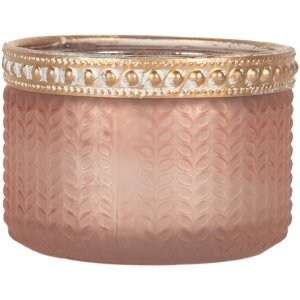 Portacandele in vetro Clayre & Eef 6GL5214 Ø 7x4 cm Rosa