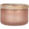 Portacandele in vetro Clayre & Eef 6GL5214 Ø 7x4 cm Rosa