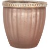 Portacandele in vetro Clayre & Eef 6GL5215 Rosa Ø 9x6 cm