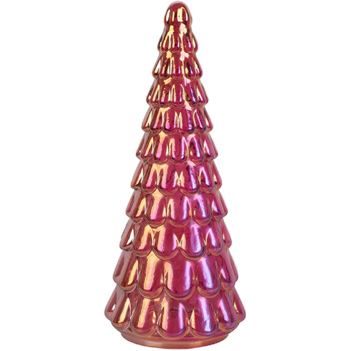 Decorazione Albero di Natale Clayre & Eef 6GL5328 Rosa Ø 11x26 cm