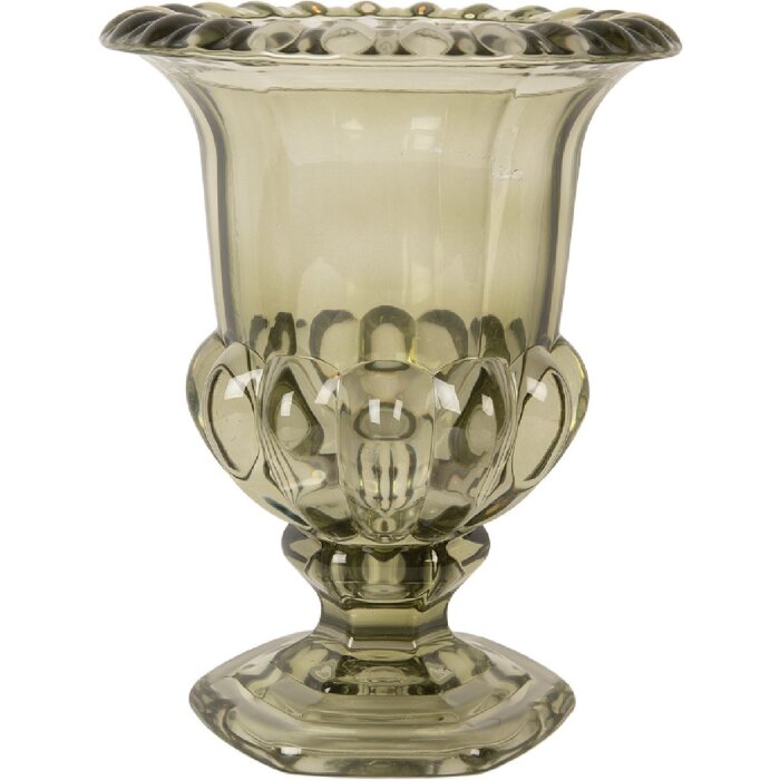 Vaso in vetro verde Clayre & Eef 6GL5335 Ø 18x22 cm