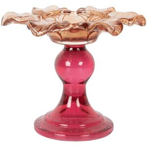 Portacandele Clayre & Eef 6GL5338O Ø 14x11 cm Arancione Rosa Vetro