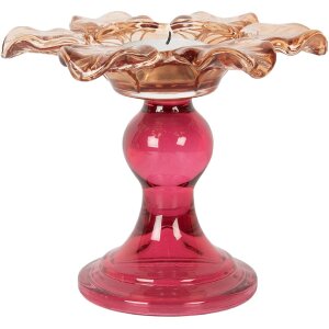 Portacandele Clayre & Eef 6GL5338O Ø 14x11 cm Arancione Rosa Vetro