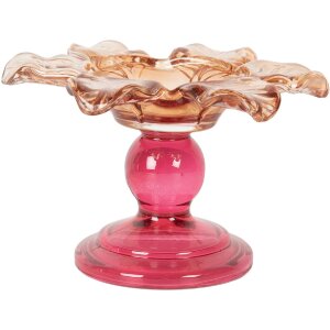 Portacandele Clayre & Eef 6GL5339 Ø 14x9 cm Arancione Rosa