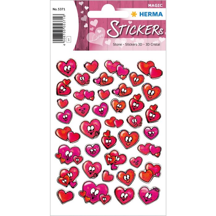 Etichette decorative HERMA Occhi di cuore MAGICI Pietra