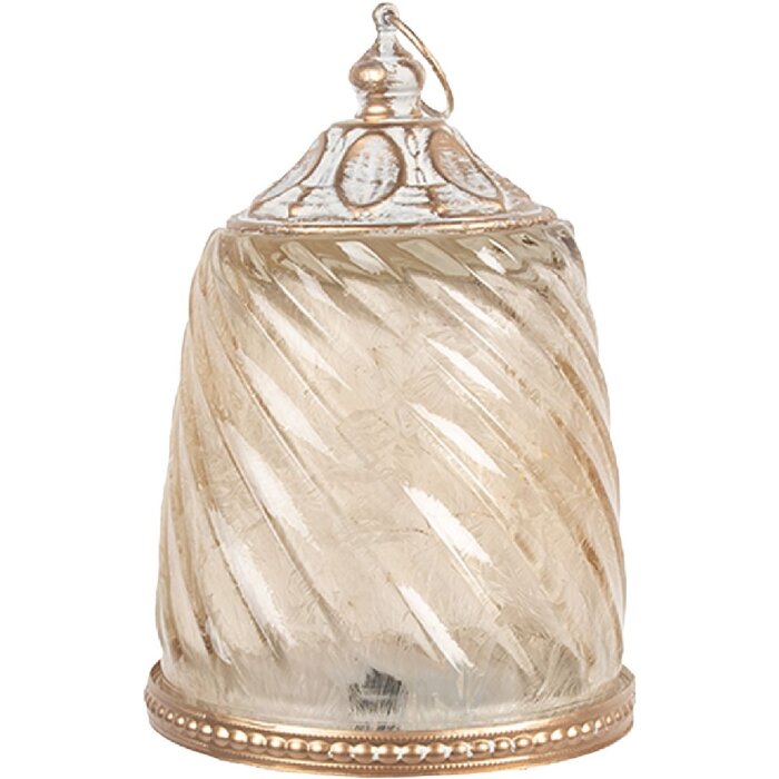 Clayre & Eef 6GL5217 Decorazione con LED Ø 9x14 cm / 2xAAA Beige