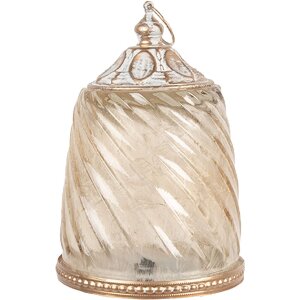 Clayre & Eef 6GL5217 Decorazione con LED Ø 9x14 cm / 2xAAA Beige
