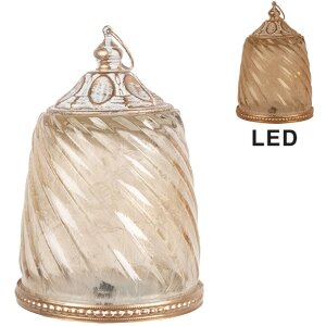 Clayre & Eef 6GL5217 Decorazione con LED Ø 9x14 cm / 2xAAA Beige