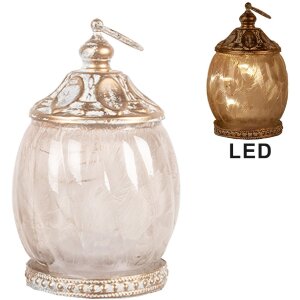 Decorazione con LED Clayre & Eef 6GL5219 Ø 7x11 cm Beige