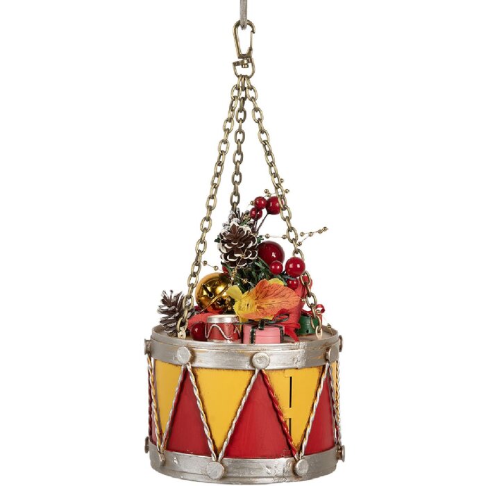 Decorazione Tamburo Ø 12x16/27 cm Giallo-Rosso Clayre & Eef 6Y5865Y