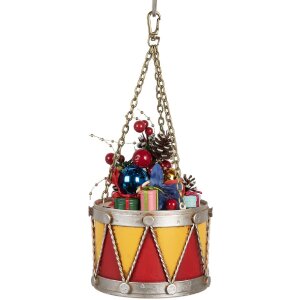 Decorazione Tamburo Ø 12x16/27 cm Giallo-Rosso Clayre & Eef 6Y5865Y