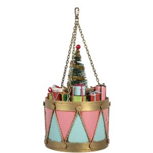 Clayre & Eef 6Y5866 Decorazione Tamburo Rosa Blu Ø 17x25/37 cm