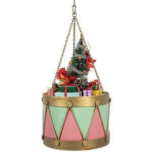 Clayre & Eef 6Y5867P Decorazione Tamburo Ø 21x34/43 cm Rosa Verde