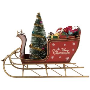 Clayre & Eef 6Y5870 Decorazione Slitta 30x15x22 cm Rosso Dorato