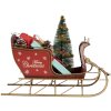 Clayre & Eef 6Y5870 Decorazione Slitta 30x15x22 cm Rosso Dorato