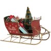 Clayre & Eef 6Y5870 Decorazione Slitta 30x15x22 cm Rosso Dorato