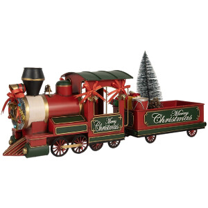 Decorazione Locomotiva Clayre & Eef 6Y5871 35x16x22 cm Rossa