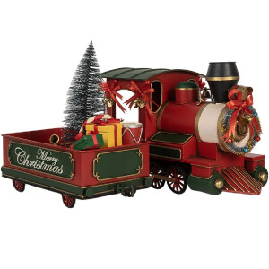 Decorazione Locomotiva Clayre & Eef 6Y5871 35x16x22 cm Rossa