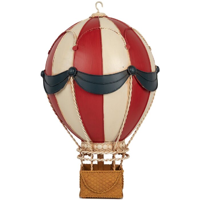 Clayre & Eef 6Y5874 Decorazione Mongolfiera Ø 26x42 cm Rosso & Beige