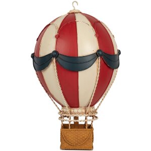 Clayre & Eef 6Y5874 Decorazione Mongolfiera Ø 26x42 cm Rosso & Beige