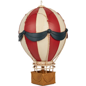 Clayre & Eef 6Y5874 Decorazione Mongolfiera Ø 26x42 cm Rosso & Beige