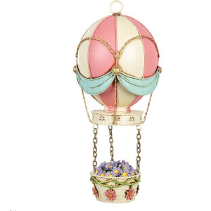 Decorazione pallone aerostatico Clayre & Eef 6Y5878 Ø 14x29 cm Rosa Beige
