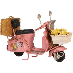 Clayre & Eef 6Y5879 Modell Motoroller 12x6x8 cm Rosa Beige