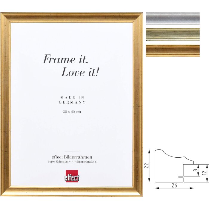 Effect Cornice in legno Profilo 41 argento antico varie misure da parete