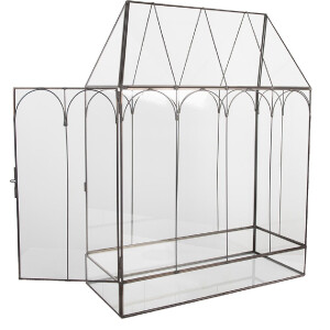 Clayre & Eef 5GL0022 Decorazione Mini Serra 35x15x46 cm Nera Trasparente