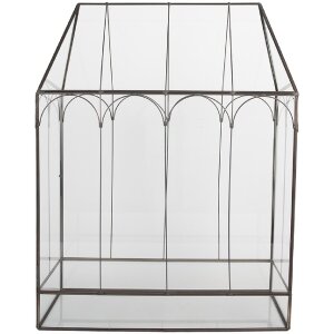 Clayre & Eef 5GL0022 Decorazione Mini Serra 35x15x46 cm Nera Trasparente