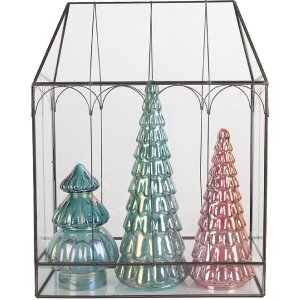 Clayre & Eef 5GL0022 Decorazione Mini Serra 35x15x46 cm Nera Trasparente