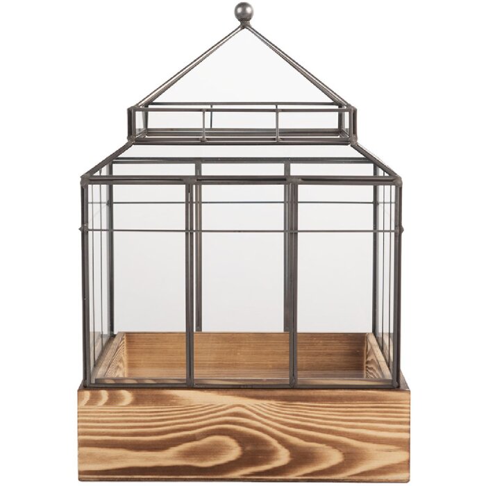 Clayre & Eef 6GL5362 Decorazione mini serra 21x21x32 cm