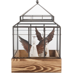 Clayre & Eef 6GL5362 Decorazione mini serra 21x21x32 cm