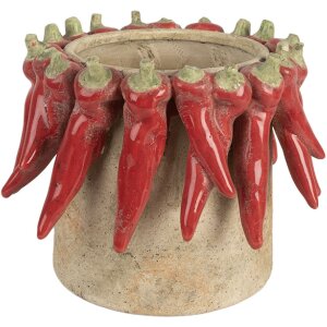 Vaso per fiori Clayre & Eef 6TE0579L Ø 21x17 cm in terracotta Stile rustico