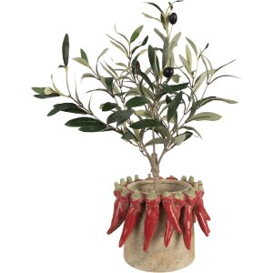 Vaso per fiori Clayre & Eef 6TE0579L Ø 21x17 cm in terracotta Stile rustico