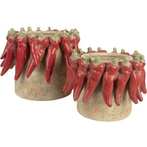 Vaso per fiori Clayre & Eef 6TE0579L Ø 21x17 cm in terracotta Stile rustico