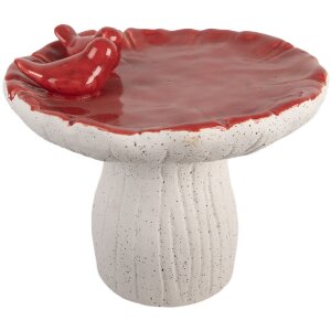 Decorazione Fungo Clayre & Eef 6TE0581 Ø 25x21 cm Bianco e Rosso