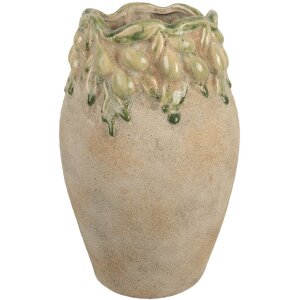 Vaso per fiori Clayre & Eef 6TE0582 Ø 18x27 cm Beige-Giallo Terracotta
