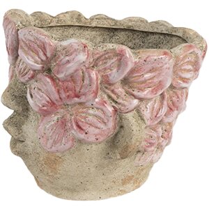 Vaso per fiori Clayre & Eef 6TE0583 Ø 18x15 cm Beige-Rosa