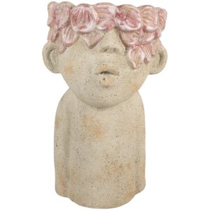 Vaso per fiori Clayre & Eef 6TE0584L 20x19x31 cm Beige Rosa