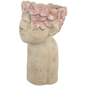 Vaso per fiori Clayre & Eef 6TE0584L 20x19x31 cm Beige Rosa