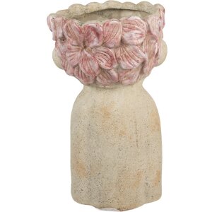 Vaso per fiori Clayre & Eef 6TE0584L 20x19x31 cm Beige Rosa