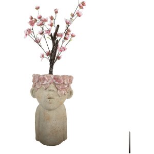Vaso per fiori Clayre & Eef 6TE0584L 20x19x31 cm Beige Rosa