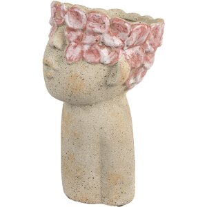 Vaso per fiori Clayre & Eef 6TE0584M 16x15x25 cm Beige Rot