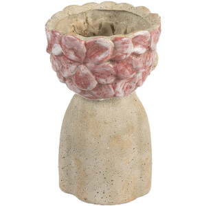 Vaso per fiori Clayre & Eef 6TE0584M 16x15x25 cm Beige Rot